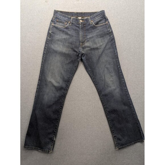 Lucky Brand Dungarees Jeans Mens 32x32 Blue Classic Fit Straight Leg Zip Fly - Picture 1 of 16